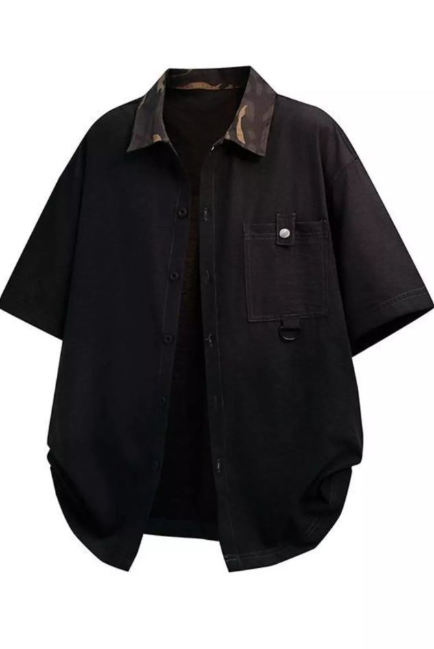 Men's Casual Short Sleeve Button-Down Shirt