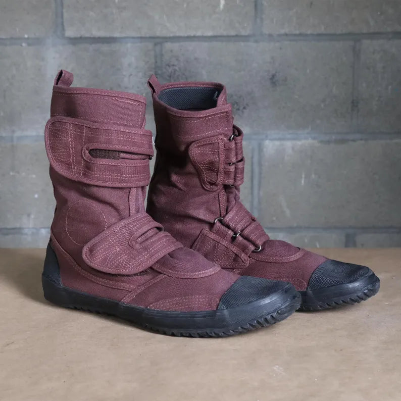 Flexible Canvas Calf-High Boots for Daily Wear