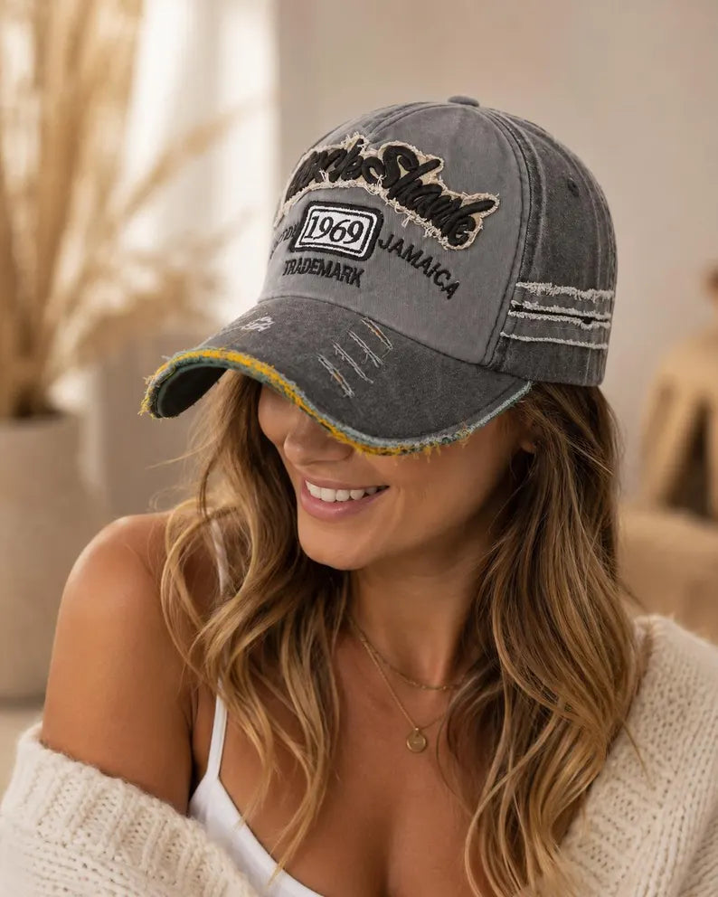 Vintage Distressed Baseball Cap for Women & Men - Washed Cotton Adjustable Dad Hat