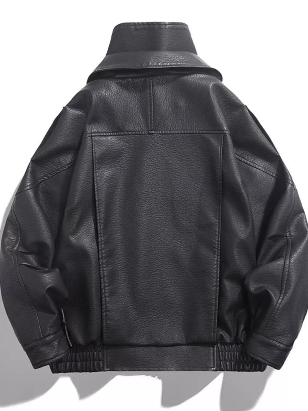 Men's Zip Up Leather Moto Jacket
