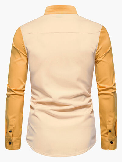Asymmetrical Button-Down Long Sleeve Shirt