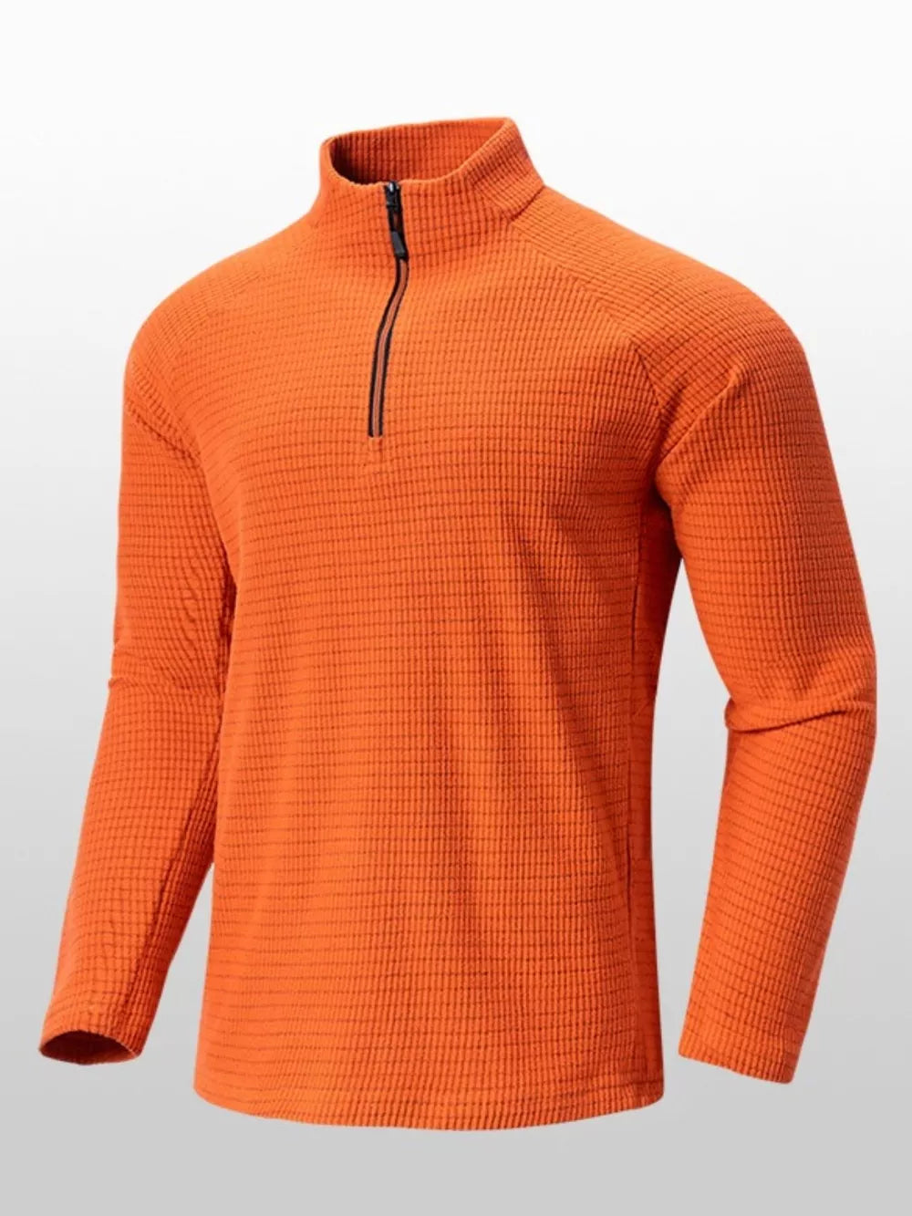Textured Quarter-Zip Long Sleeve Top