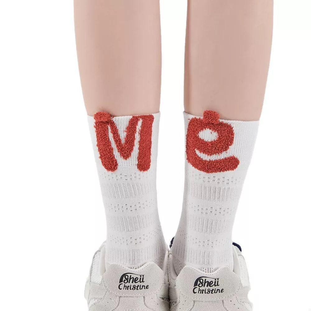 Breathable Letter Crew Socks