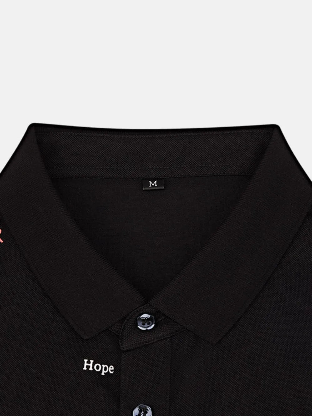 Letter Embroidered Collared Neck Polo