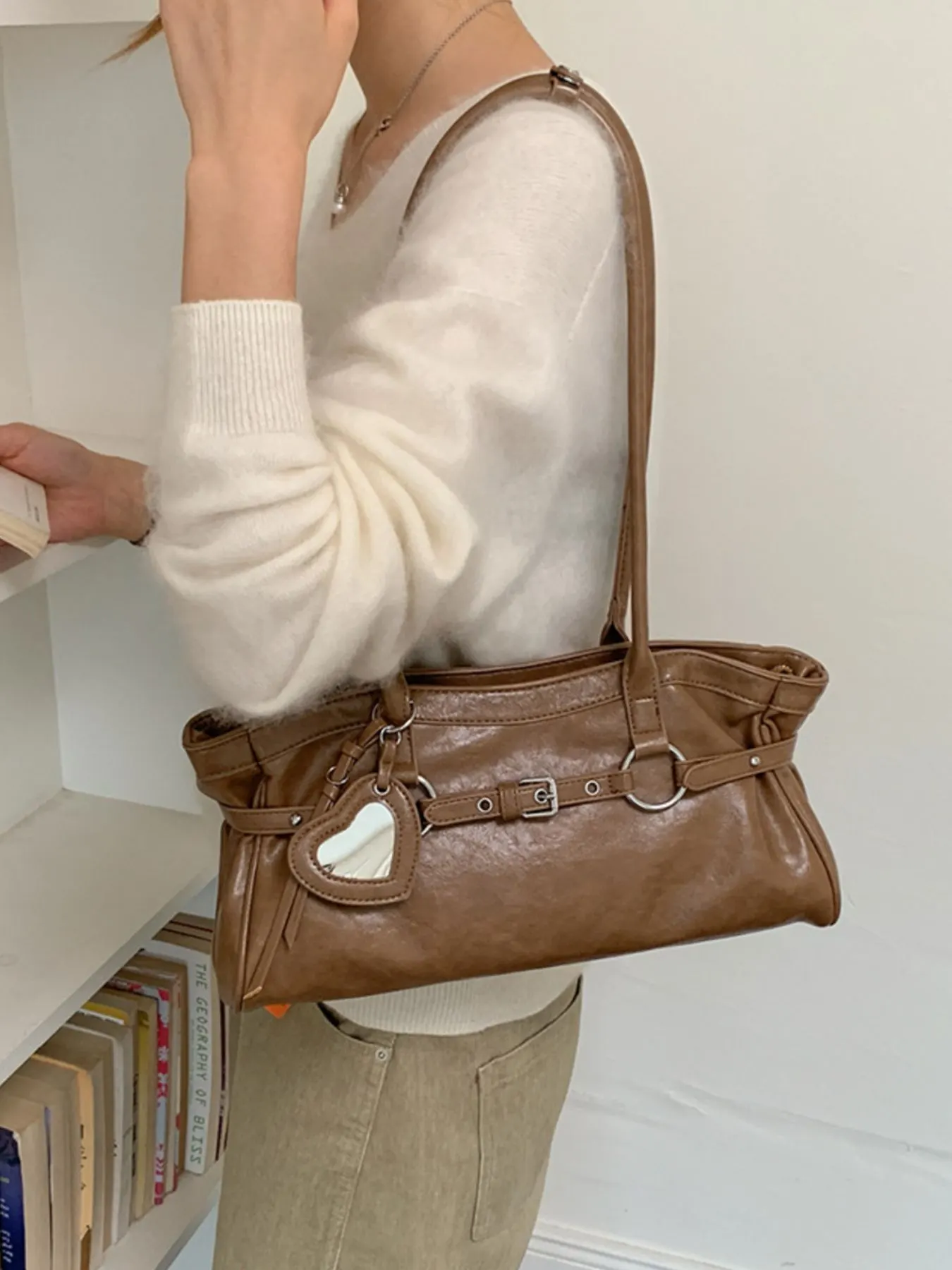 Decorative Buckle Shoulder Bag 1