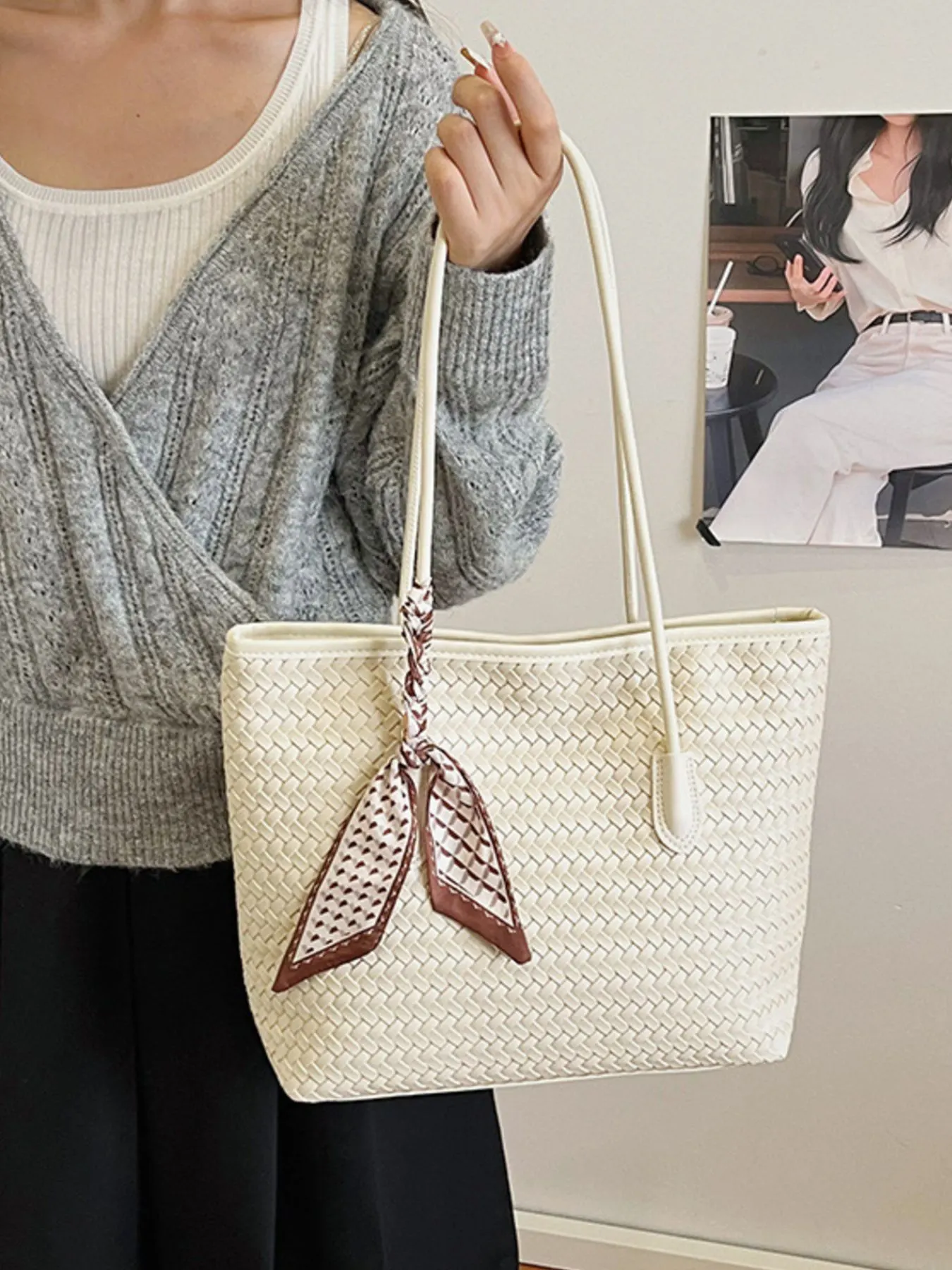 Woven Leather Shoulder Bag