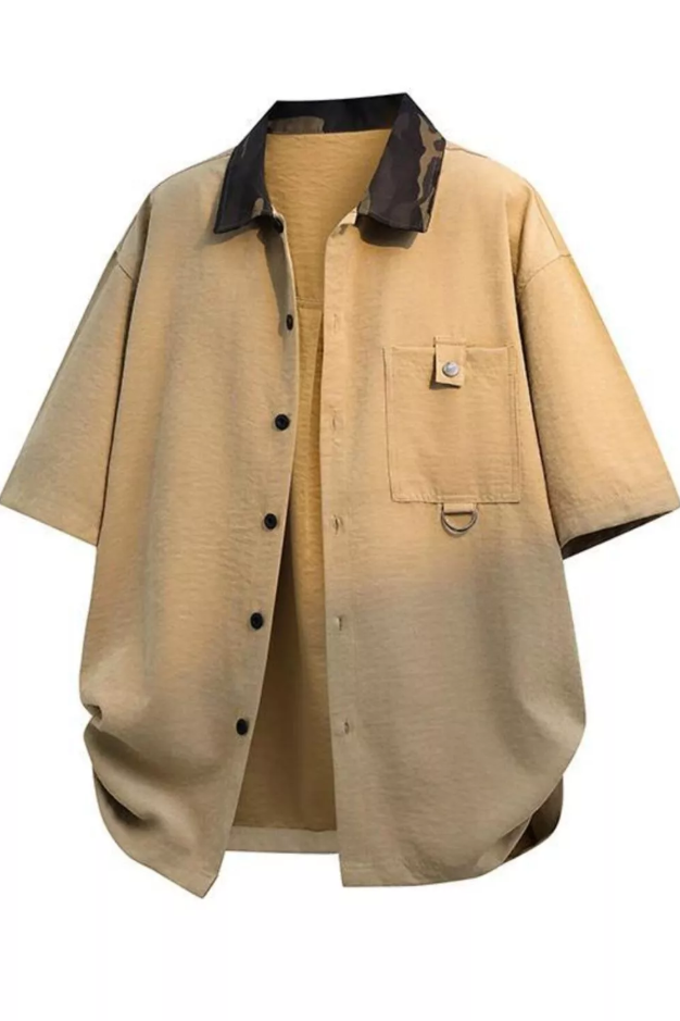 Men's Casual Short Sleeve Button-Down Shirt