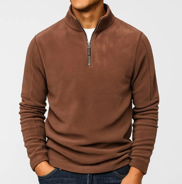 Men’s Quarter-Zip Fleece Pullover – Lightweight Mock Neck Sweatshirt