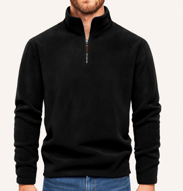 Men’s Quarter-Zip Fleece Pullover – Lightweight Mock Neck Sweatshirt