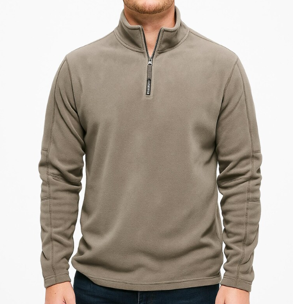 Men’s Quarter-Zip Fleece Pullover – Lightweight Mock Neck Sweatshirt