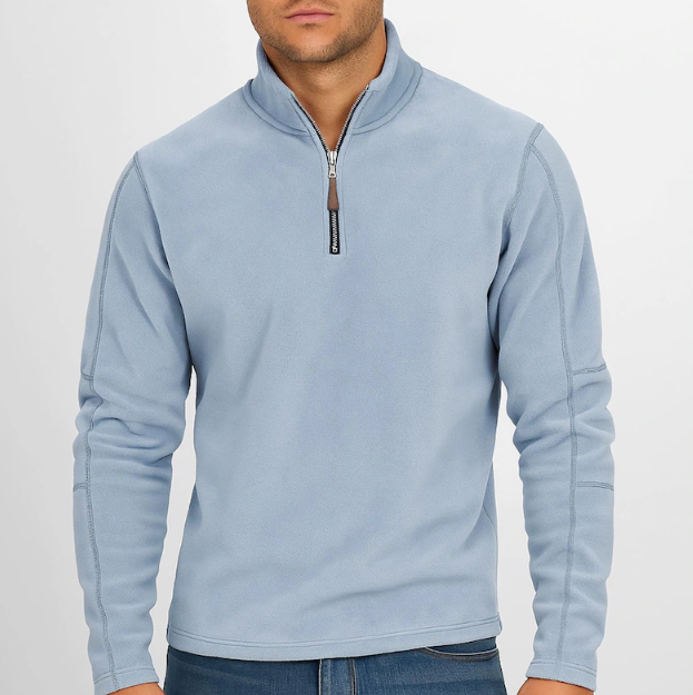 Men’s Quarter-Zip Fleece Pullover – Lightweight Mock Neck Sweatshirt