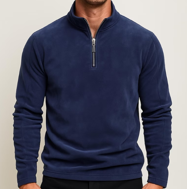 Men’s Quarter-Zip Fleece Pullover – Lightweight Mock Neck Sweatshirt