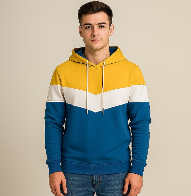 Men’s Streetwear Colorblock Fleece Hoodie