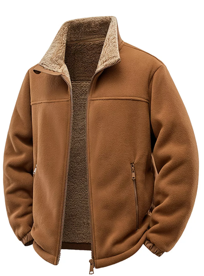 Men’s Streetwear Zip-Up Fleece Hoodie