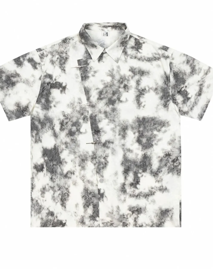 Men's Tie-Dye Print Short Sleeve Shirt