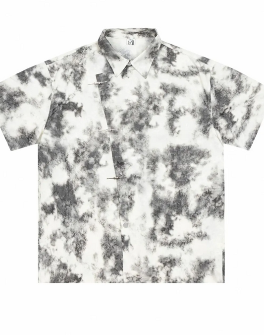 Men's Tie-Dye Print Short Sleeve Shirt