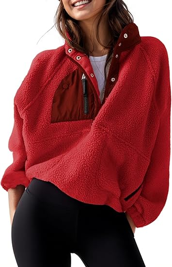 Women’s Cropped Fleece Pullover Jacket