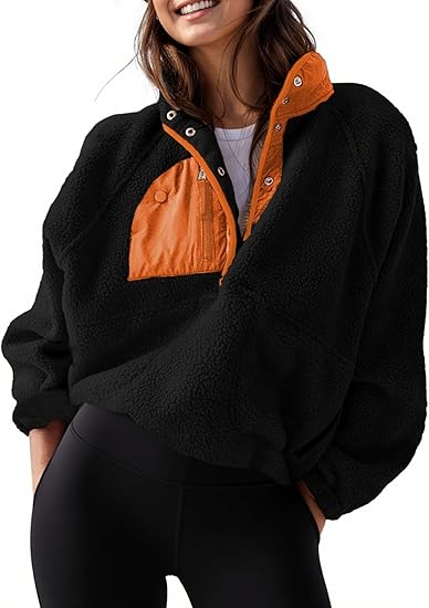 Women’s Cropped Fleece Pullover Jacket