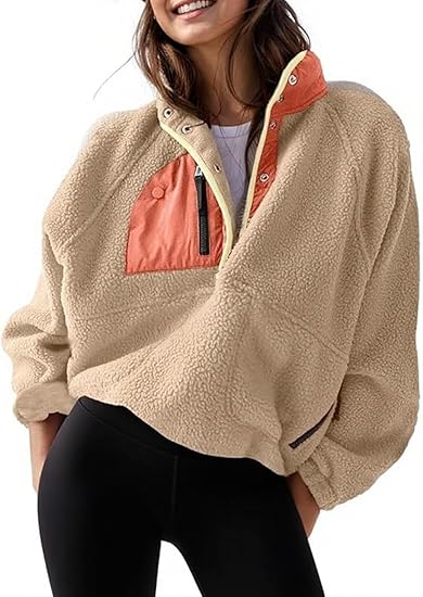 Women’s Cropped Fleece Pullover Jacket