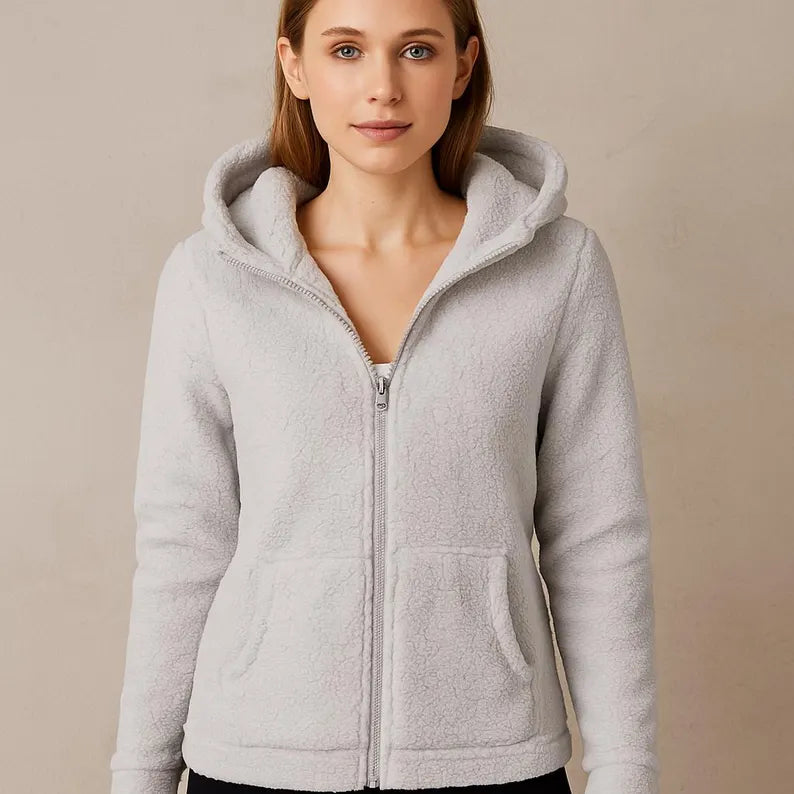 Women's Soft Fleece Full-Zip Hoodie - Warm Winter Loungewear