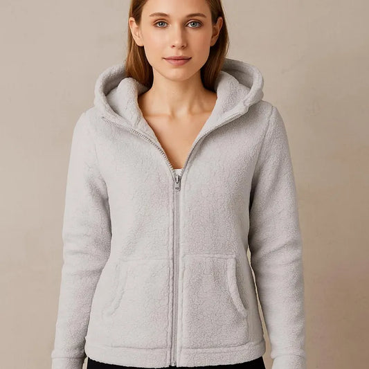 Women's Soft Fleece Full-Zip Hoodie - Warm Winter Loungewear