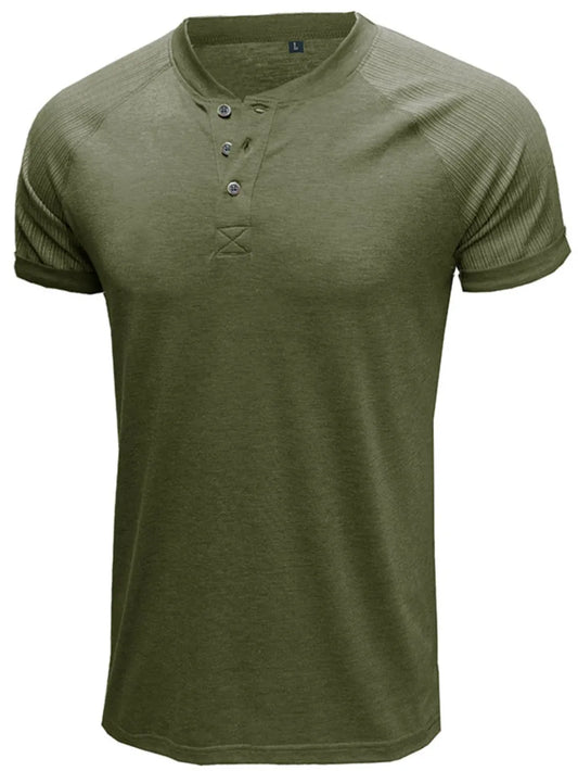 Short Sleeve Henley Button Top