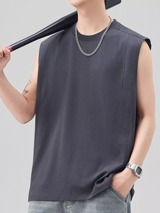 Plus Size Solid Color Casual Tank Top
