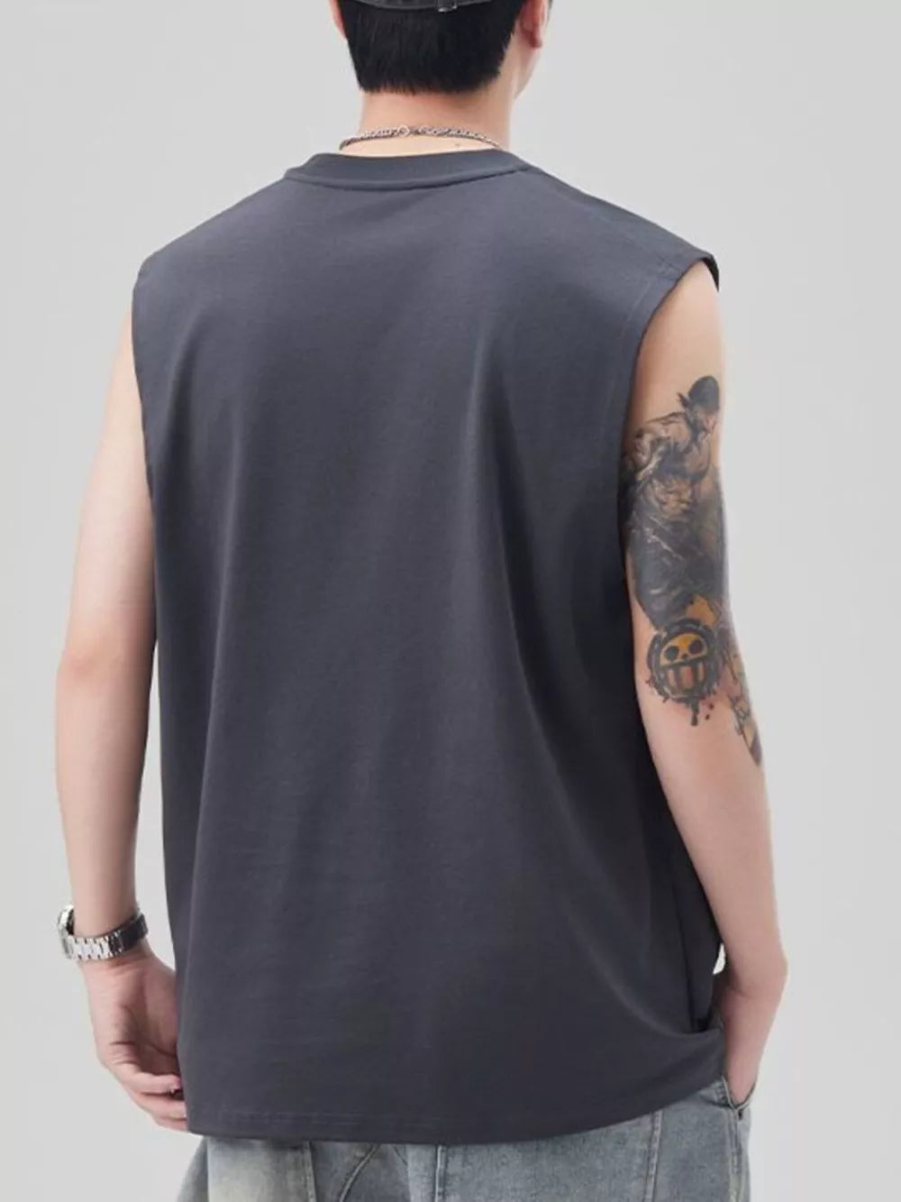 Plus Size Solid Color Casual Tank Top