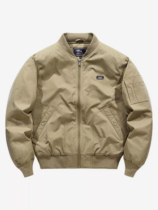 Men's Plus Size Bomber Jacket with Zipper