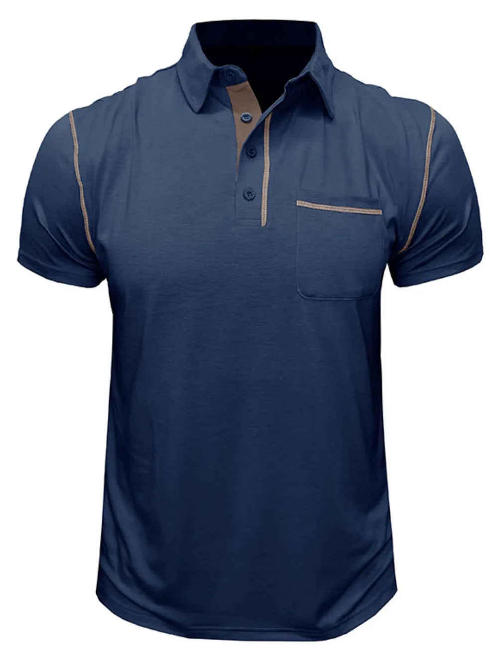 Classic Polo Shirt with Contrast Stitching