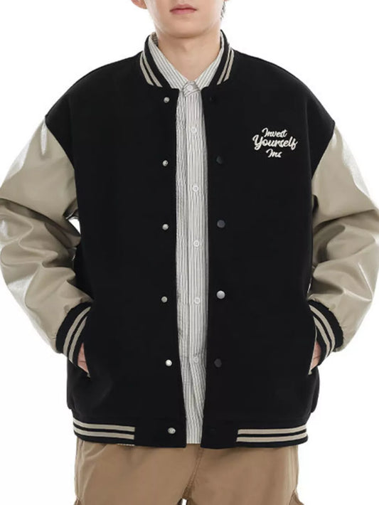 Men's Contrast Snap Down Jacket