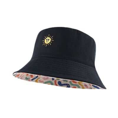 Sun Embroidered Bucket Hat