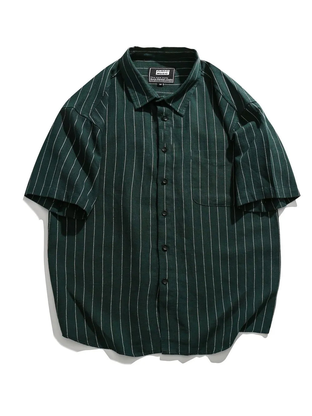 Striped Button Up Short Sleeve Shirt