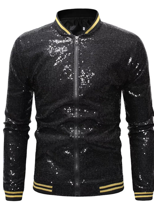 Men's Sequin Zip Up Jacket