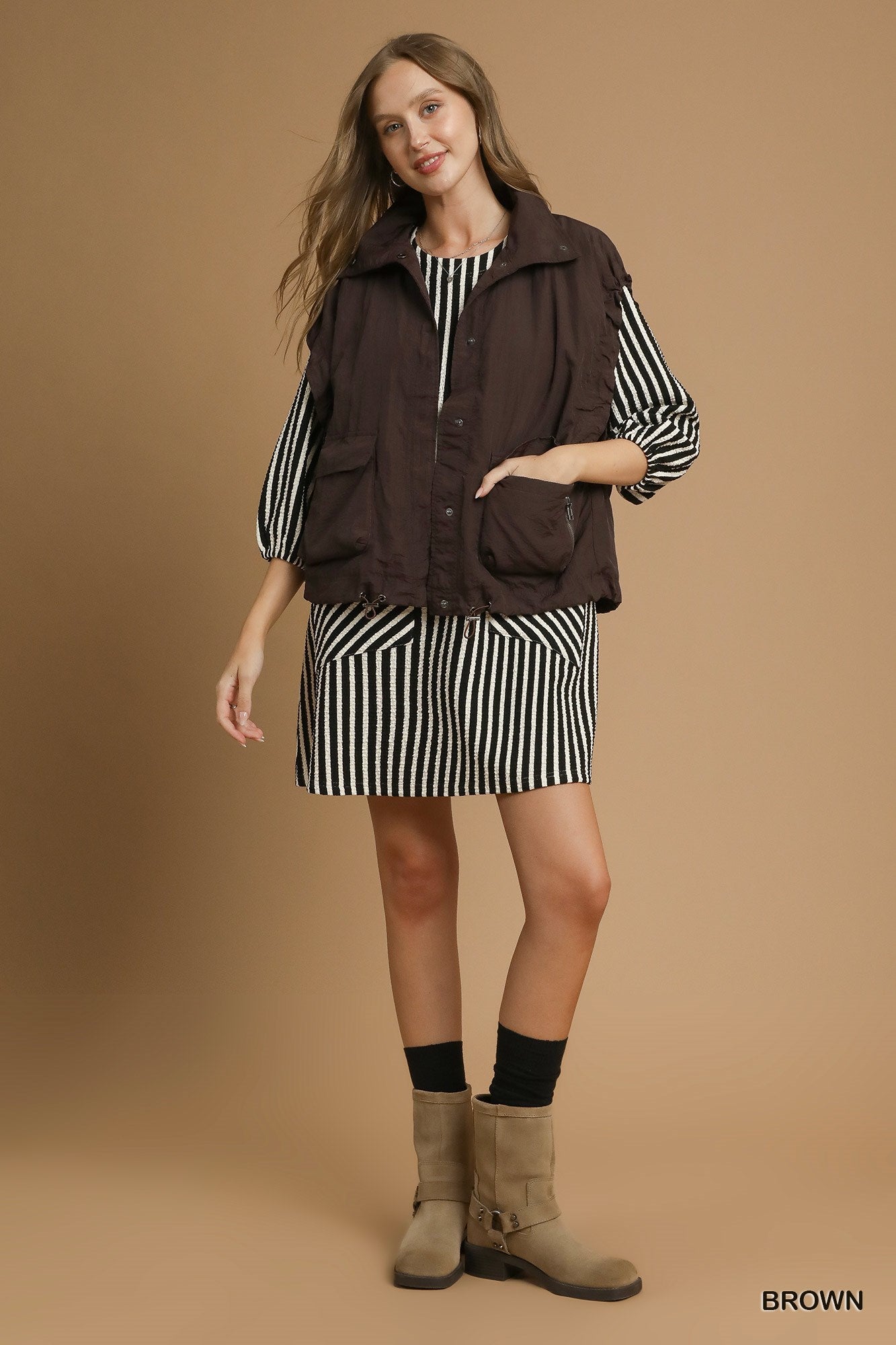 Umgee Nylon Vest with Pockets