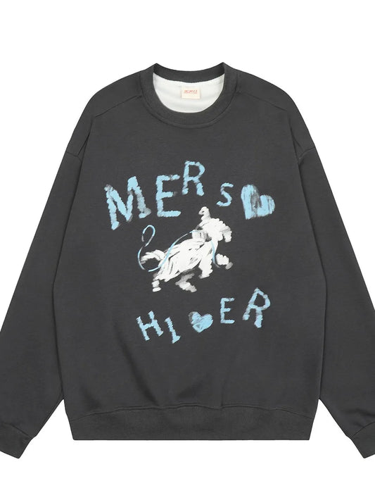 Graphic Crewneck Long Sleeve Sweatshirt