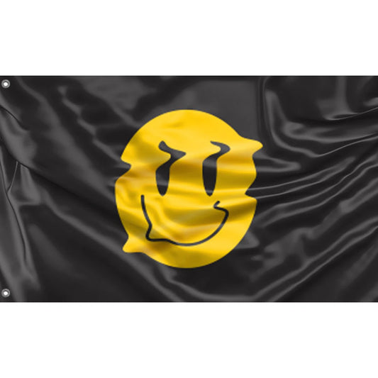 Wrinkle Smiley Face Flag 3x5 Ft - Unique Melting Smile Banner