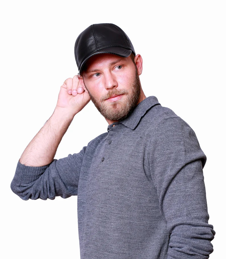 Basic Colors Leather Baseball Cap