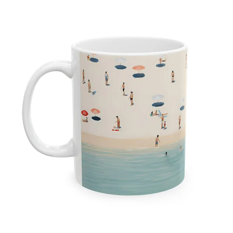 Beach Vibes Ceramic Coffee Mug - Summer Vacation Memento & Tropical Ocean Travel Gift Cup