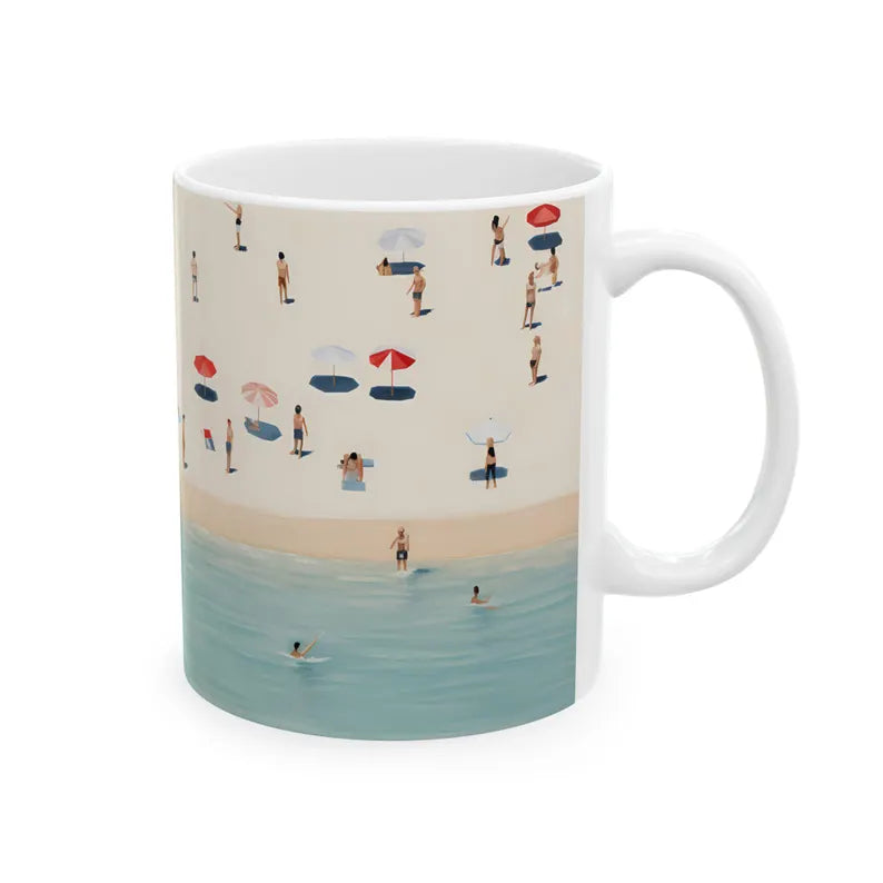 Beach Vibes Ceramic Coffee Mug - Summer Vacation Memento & Tropical Ocean Travel Gift Cup