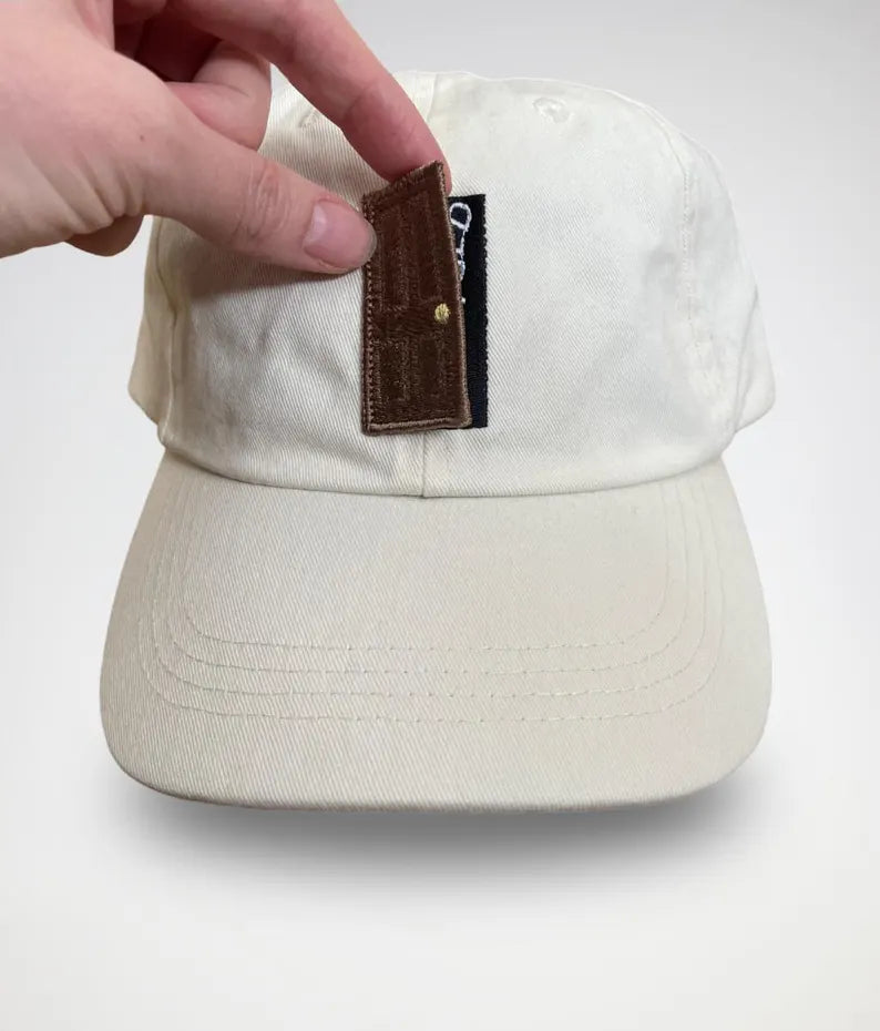 Embroidered Door Dad Hat - Funny Unhinged Secret Message Cap & Sarcastic Baseball Hat