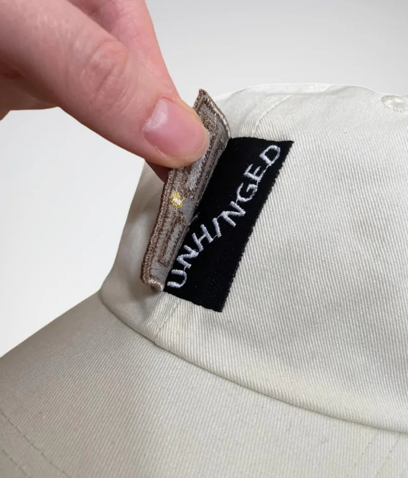 Embroidered Door Dad Hat - Funny Unhinged Secret Message Cap & Sarcastic Baseball Hat