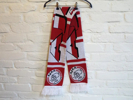 Vintage Ajax Amsterdam Knit Scarf - Official Soccer Fan Gear & Dutch Football Matchday Muffler