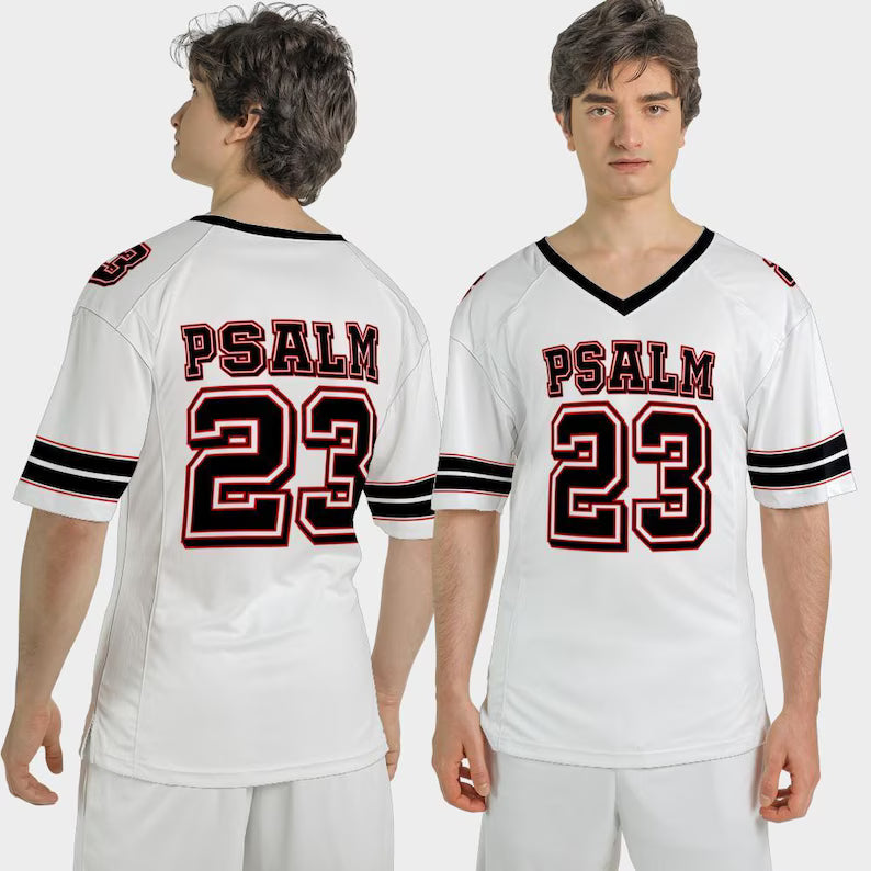 Psalm 23 Jersey Shirt - Christian Football Jersey & Faith-Based Soccer Streetwear Top