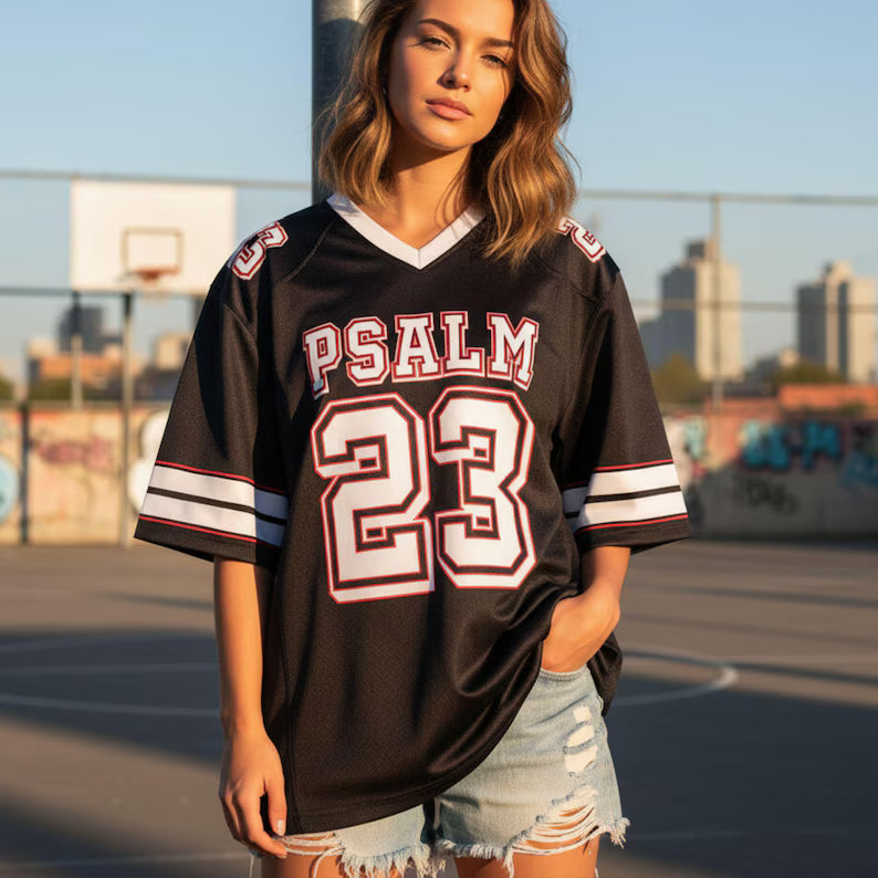 Psalm 23 Jersey Shirt - Christian Football Jersey & Faith-Based Soccer Streetwear Top