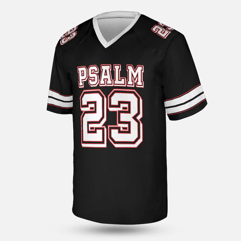 Psalm 23 Jersey Shirt - Christian Football Jersey & Faith-Based Soccer Streetwear Top