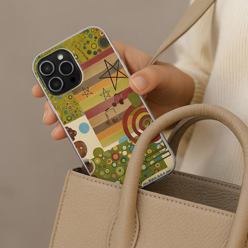 Retro Whimsy Artistic Collage Phone Cases, Star Phone Case
