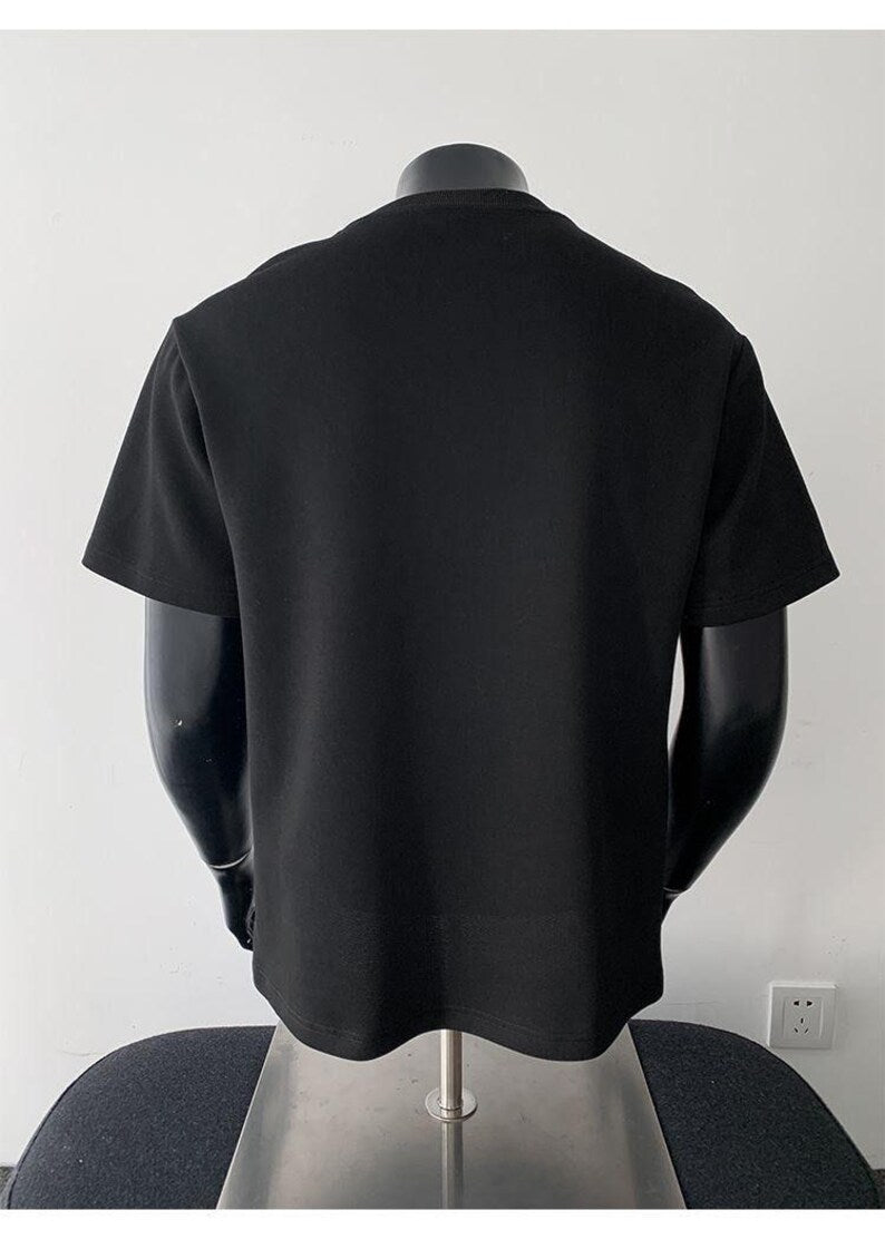 Men's 3D Pleated Rivet Short Sleeve T-Shirt