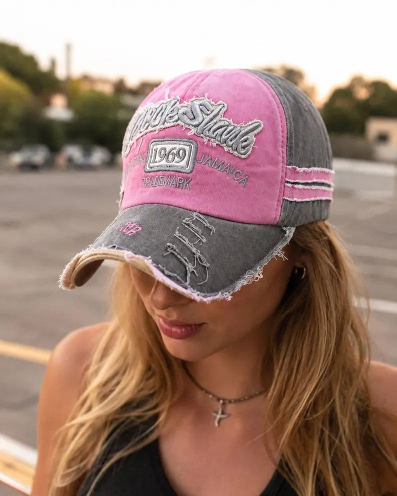 Vintage Distressed Baseball Cap for Women & Men - Washed Cotton Adjustable Dad Hat