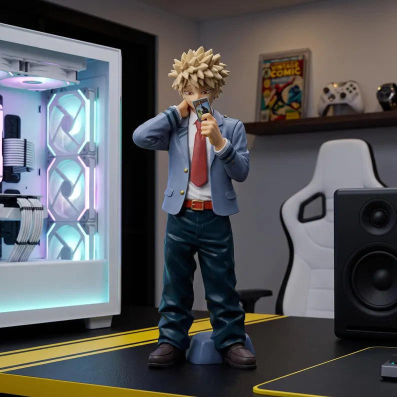 My Hero Academia Katsuki Bakugo Figure - Anime Collectible Statue & Hero Costume Desktop Display